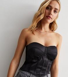 Urban Bliss Black Bandeau Corset Crop Top offers at £15 in New Look