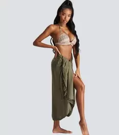 South Beach Khaki Crinkle Fringed Midi Sarong offers at £17.6 in New Look