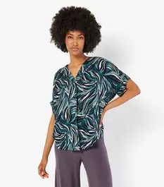 Apricot Green Leaf Print Top offers at £17 in New Look