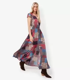 Apricot Pink Patchwork Print Maxi Dress offers at £29 in New Look