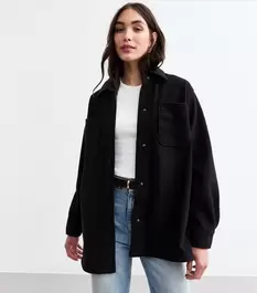 Black Long Shacket offers at £17 in New Look