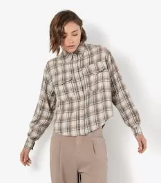 Apricot Off White Cropped Check Shirt offers at £15 in New Look