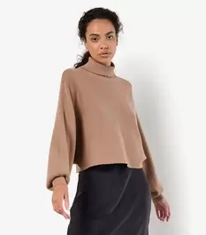 Apricot Stone Ribbed Roll Neck Jumper offers at £20 in New Look