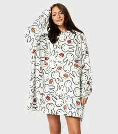 Skinnydip White Miffy Print Fleece Blanket Hoodie offers at £28.5 in New Look