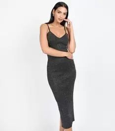 Little Mistress by Chloe Lewis Black Knitted Midi Dress offers at £14 in New Look