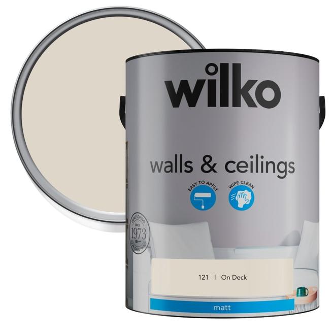 Wilko Walls & Ceilings On Deck Matt Emulsion Paint 5L offers at £21.99 in Wilko