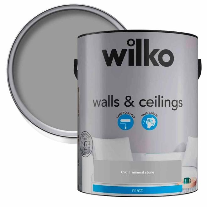 Wilko Walls & Ceilings Mineral Stone Matt Emulsion Paint 5L offers at £21.99 in Wilko
