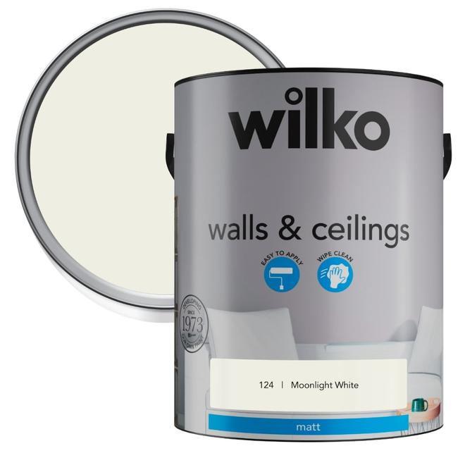 Wilko Walls & Ceilings Moonlight White Matt Emulsion Paint 5L offers at £21.99 in Wilko