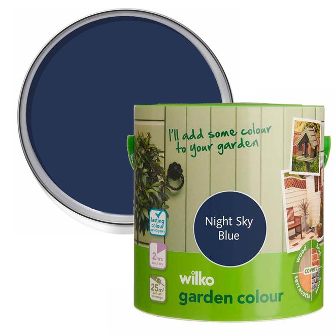 Wilko Garden Colour Night Sky Blue Wood Paint 2.5L offers at £11.99 in Wilko