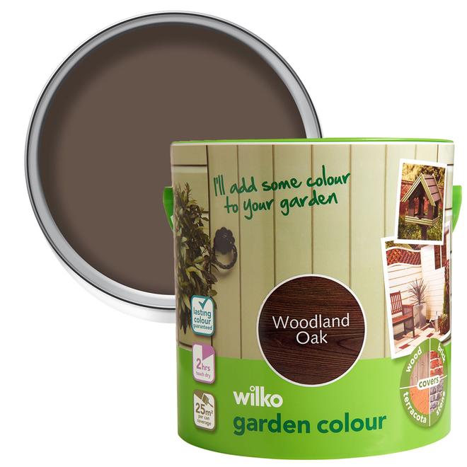 Wilko Garden Colour Woodland Oak Wood Paint 2.5L offers at £11.99 in Wilko