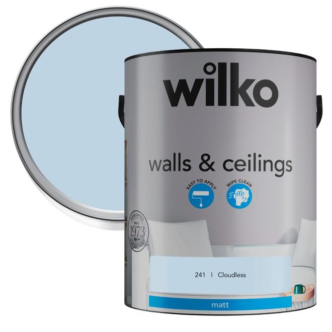 Wilko Walls & Ceilings Cloudless Matt Emulsion Paint 5L offers at £21.99 in Wilko