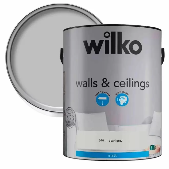 Wilko Walls & Ceilings Pearl Grey Matt Emulsion Paint 5L offers at £21.99 in Wilko