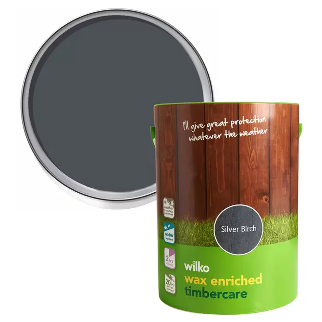 Wilko Wax Enriched Timbercare Silver Birch Wood Paint 5L offers at £8.99 in Wilko