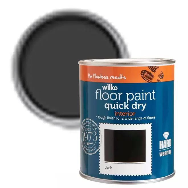 Wilko Quick Dry Black Floor Paint 750ml offers at £13.49 in Wilko