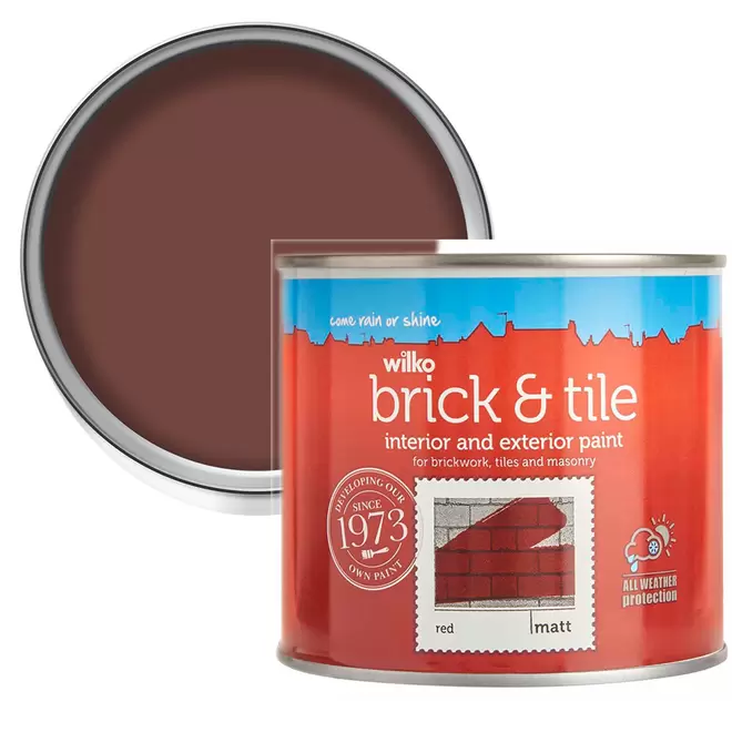 Wilko Brick & Tile Red Matt Paint 500ml offers at £7.91 in Wilko