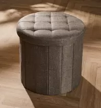 Small Round Dark Grey Textured Ottoman offers at £12 in The Original Factory Shop