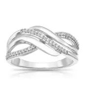 Sterling Silver 0.12ct Diamond Wide Wave Half Eternity Ring offers at £99.99 in H. Samuel