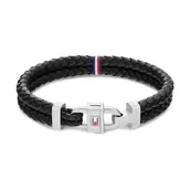 Tommy Hilfiger Men's Black Leather Bracelet offers at £49 in H. Samuel