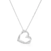 Sterling Silver 0.10ct Diamond Double Heart Pendant Necklace offers at £62.99 in H. Samuel