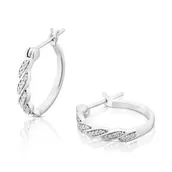 Sterling Silver 0.12ct Diamond Twist Hoop Earrings offers at £78.99 in H. Samuel