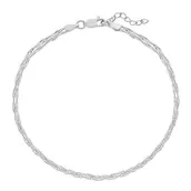 Sterling Silver Twisted Double Chain Anklet offers at £39.99 in H. Samuel