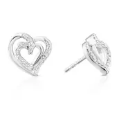 Sterling Silver 0.10ct Diamond Heart Stud Earrings offers at £79.99 in H. Samuel