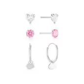 Children's Sterling Silver Cubic Zirconia & Heart Charm 3 Set Of Earrings offers at £19.99 in H. Samuel