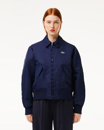 Oversized Logo Back Nylon Bomber Jacket offers at £240 in Lacoste