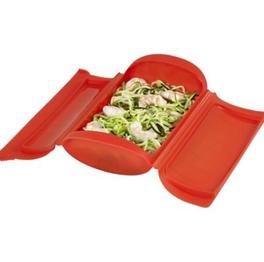 Lékué Microwave Cookware Red Shallow Steam Case 650ml offers at £17.99 in Lakeland