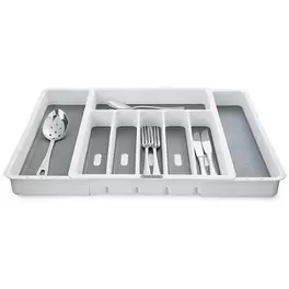 Expanding Drawer Organiser Cutlery Tray 6-8 Hole - White offers at £12.49 in Lakeland