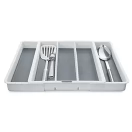 Expanding Drawer Organiser Utensil Tray 3-5 Hole - White offers at £9.99 in Lakeland