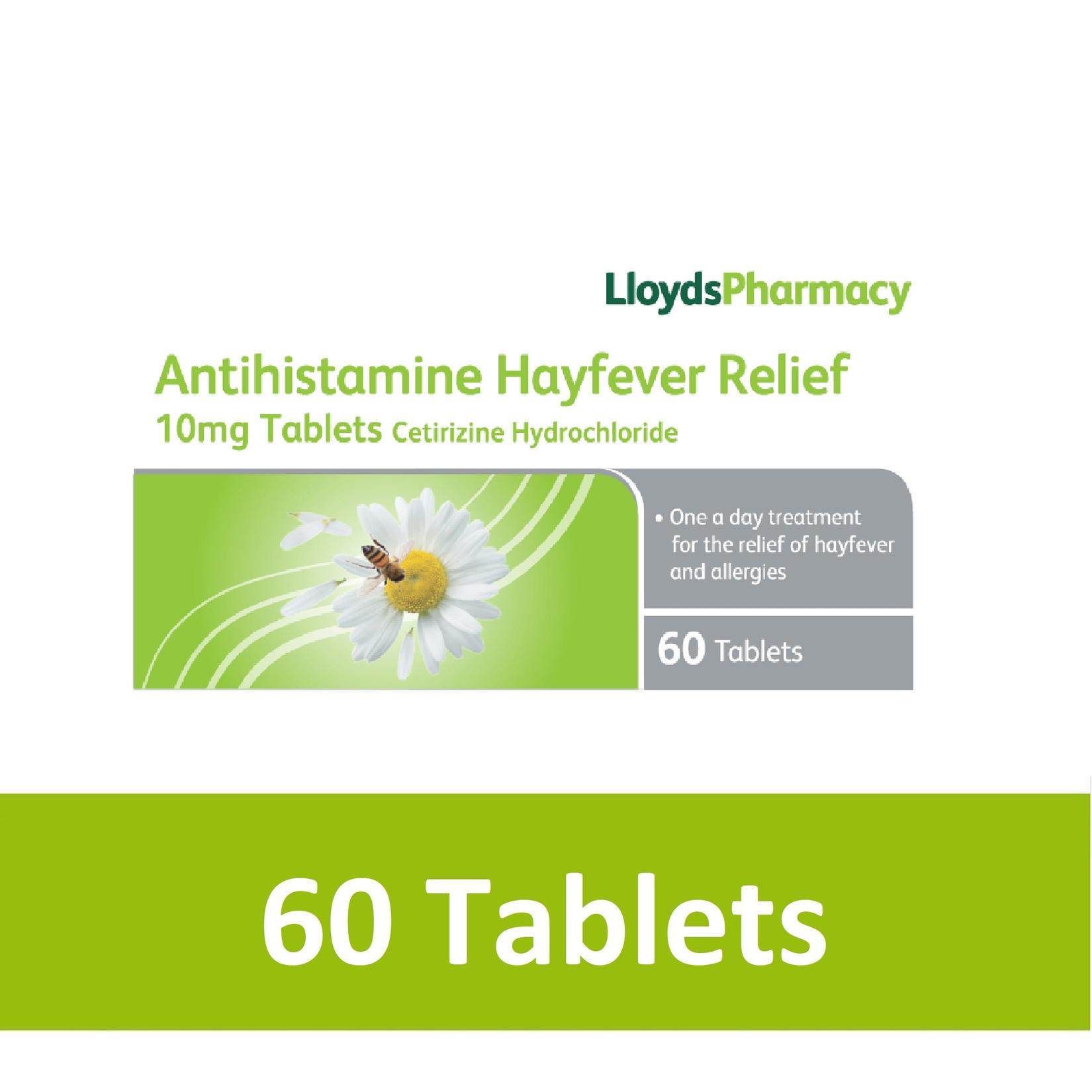 LloydsPharmacy antihistamine hayfever relief 10mg tablets x 60 offers at £499 in Lloyds Pharmacy