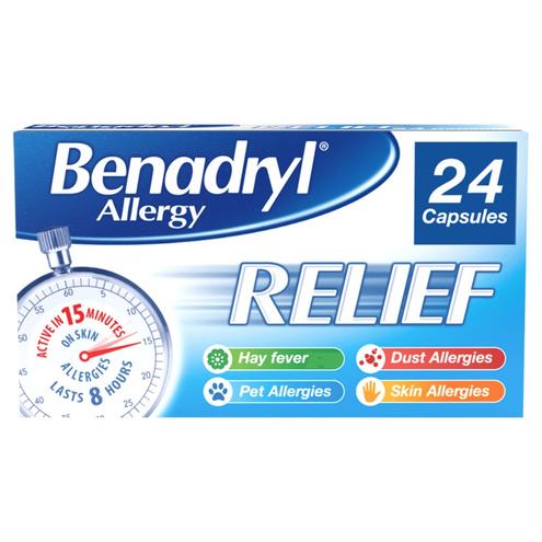 BENADRYL allergy relief capsules offers at £1034 in Lloyds Pharmacy