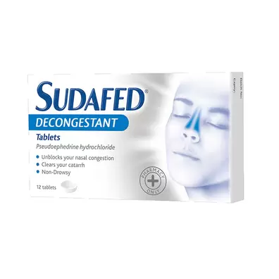 Sudafed decongestant tablets offers at £479 in Lloyds Pharmacy