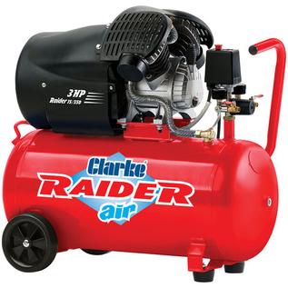 Clarke Raider 15/550 14.5cfm 50 Litre 3HP V-Twin Air Compressor (230V) offers at £298.8 in Machine Mart