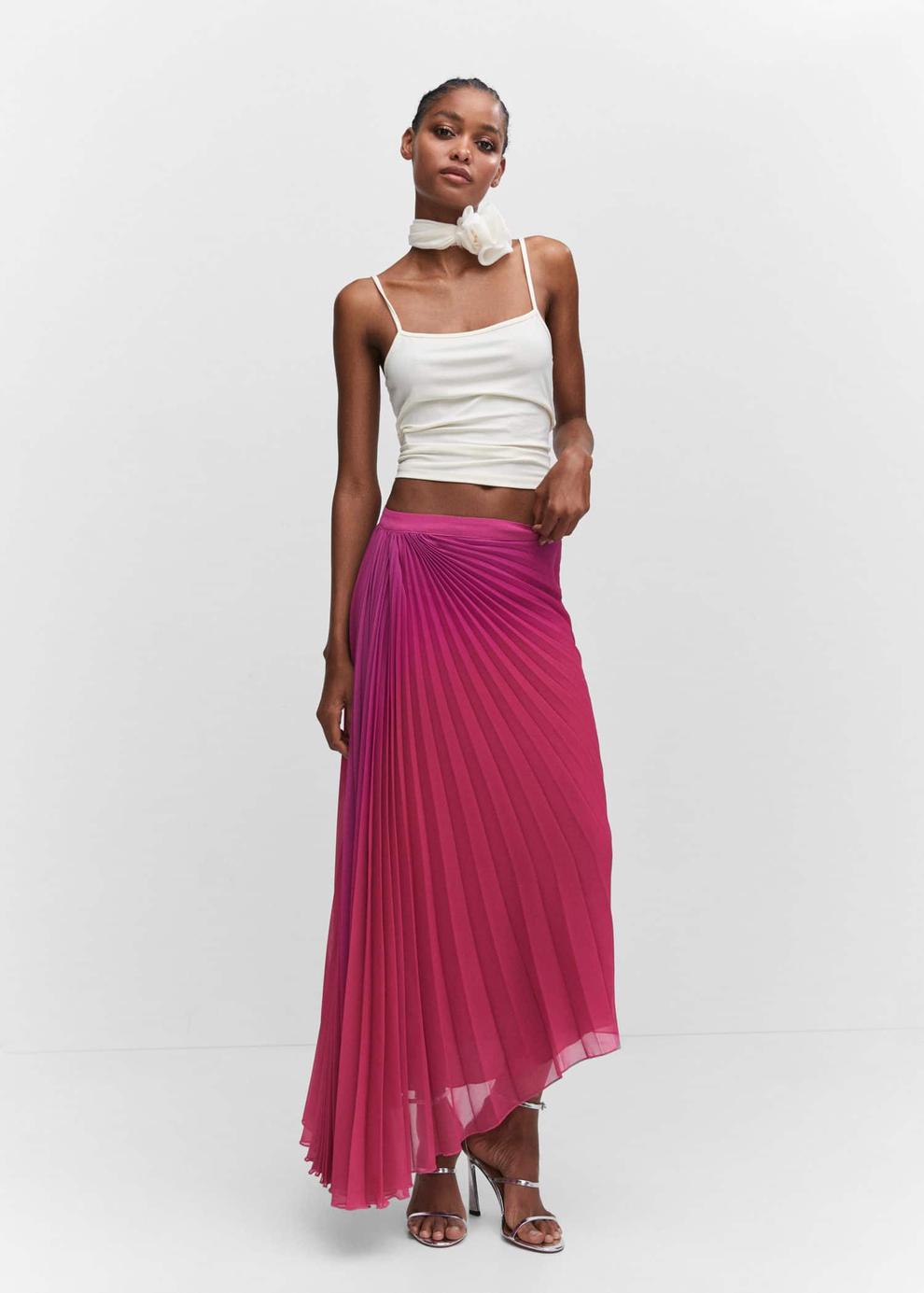 Pleated asymmetric skirt  offers at £35.99 in MANGO