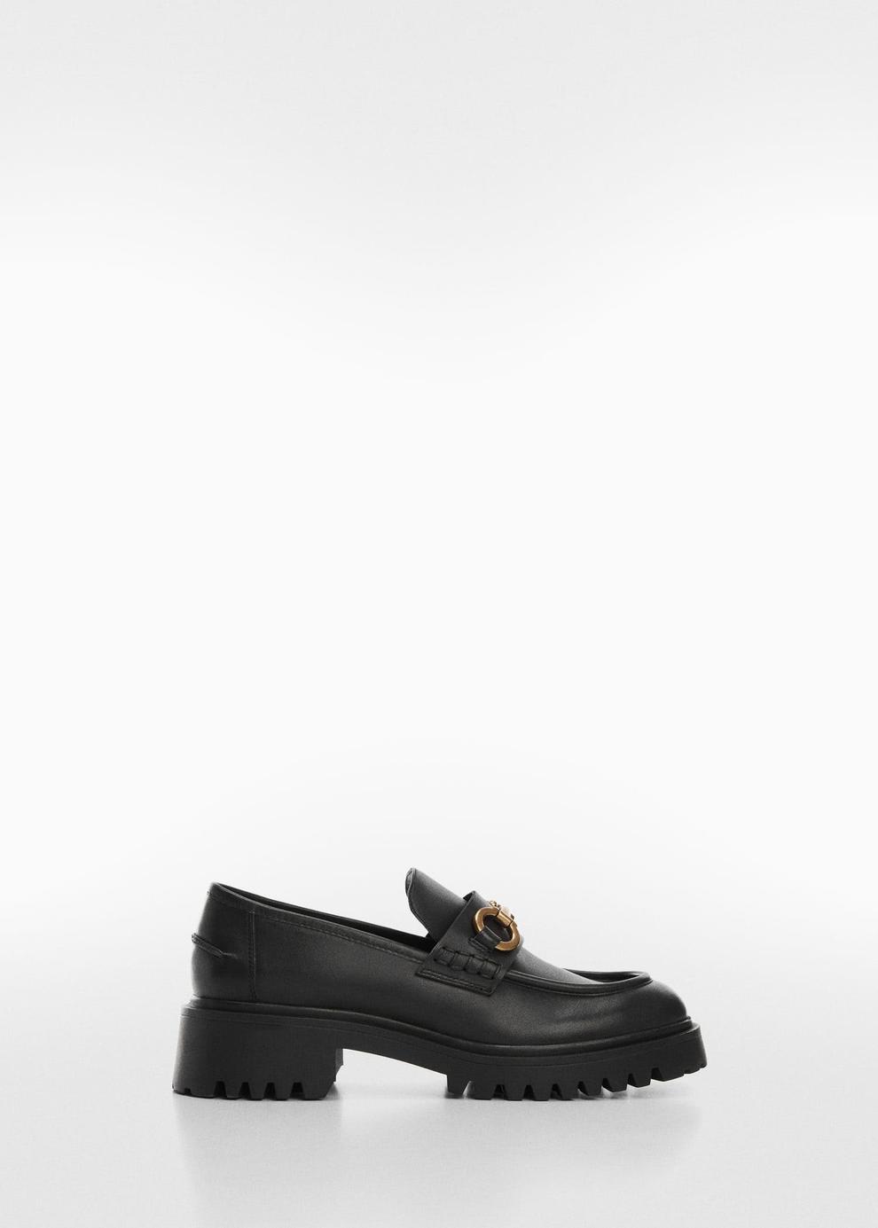 Leather moccasin with track sole offers at £55.99 in MANGO