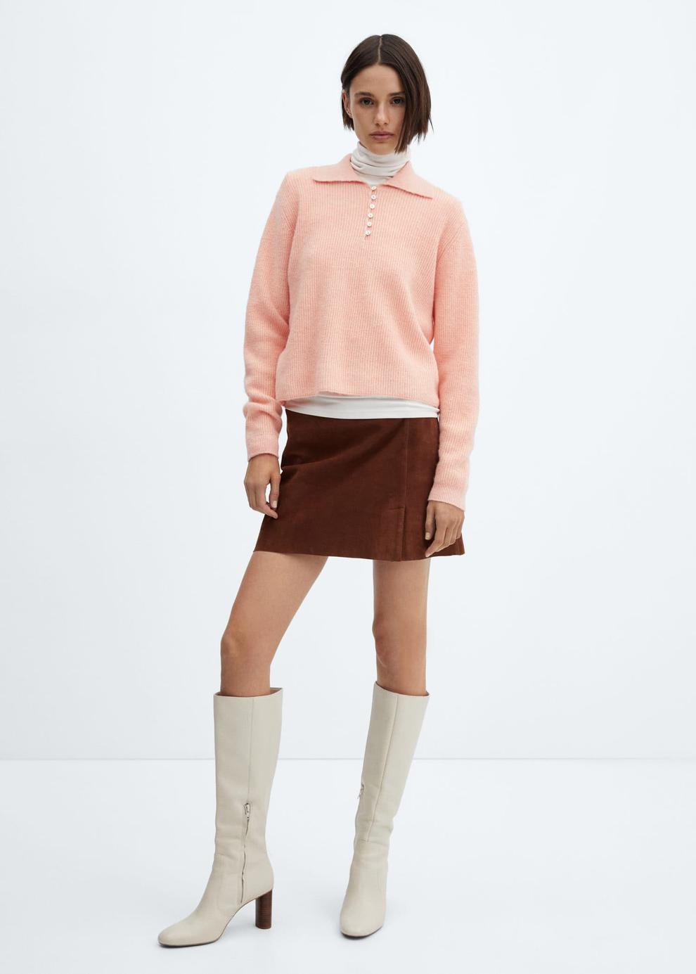 Knitted polo neck sweater offers at £17.99 in MANGO