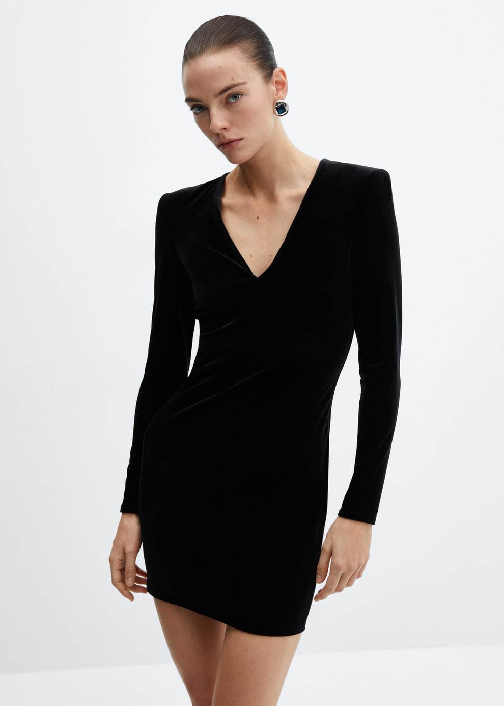 Shoulder pad velvet dress offers at £15.99 in MANGO