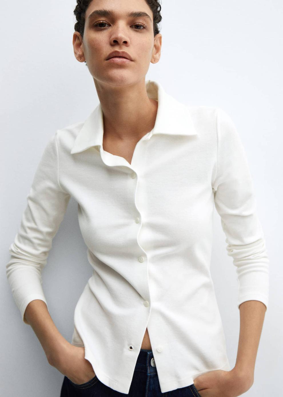 Cotton knit shirt offers at £17.99 in MANGO