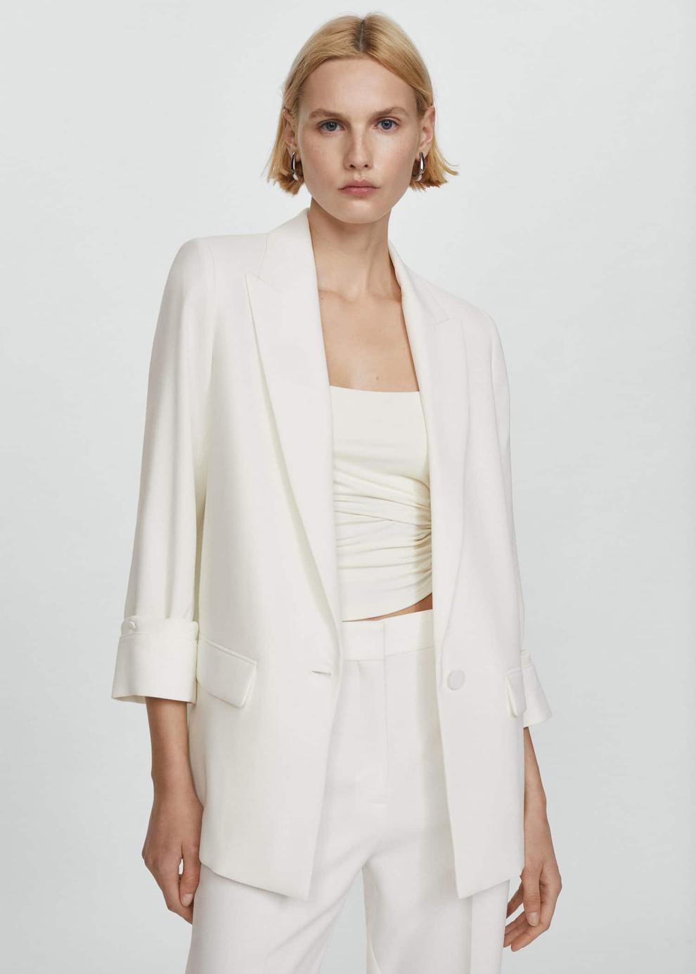 Tailored jacket with turn-down sleeves offers at £49.99 in MANGO