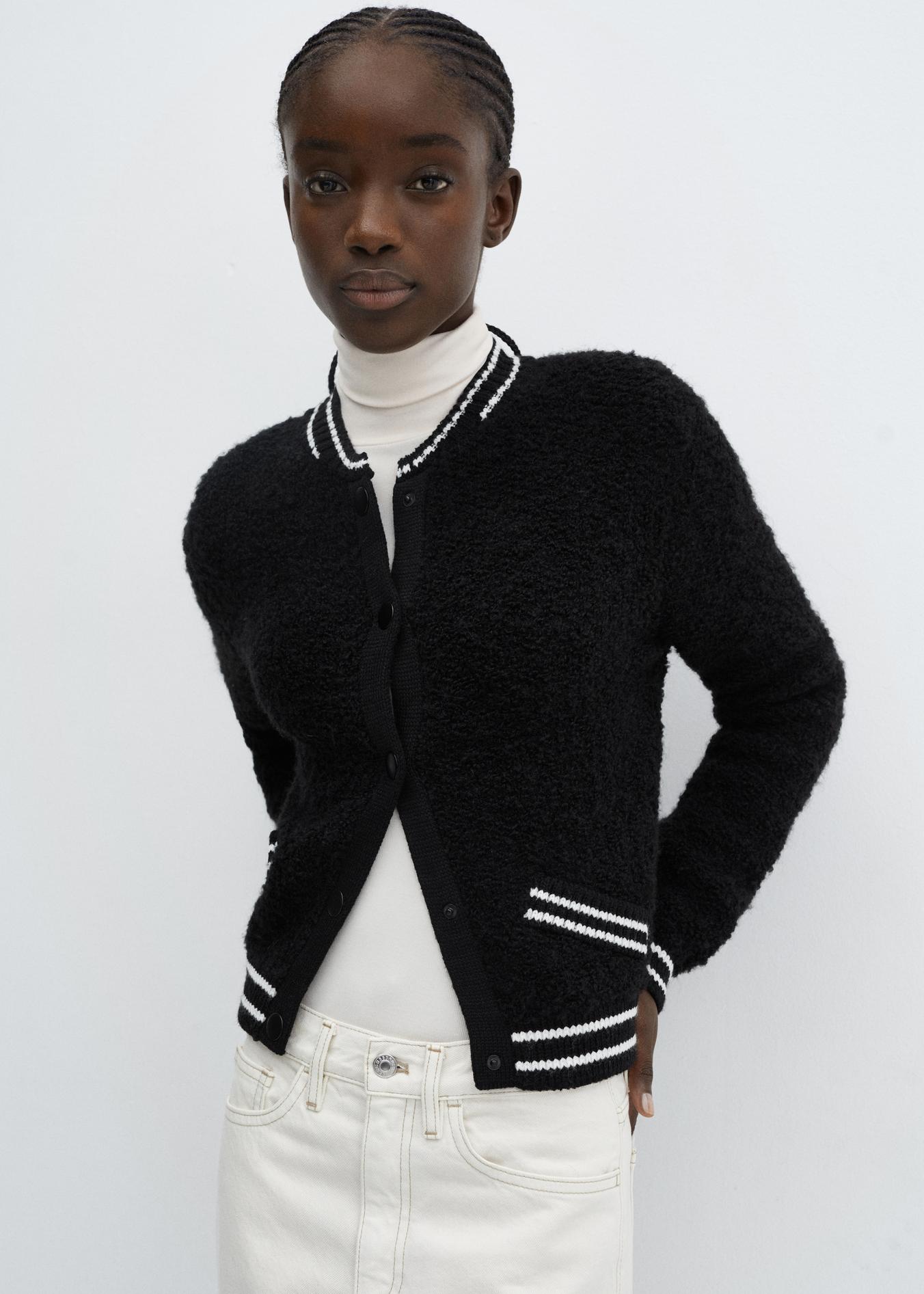 Knitted bomber jacket offers at £22.99 in MANGO