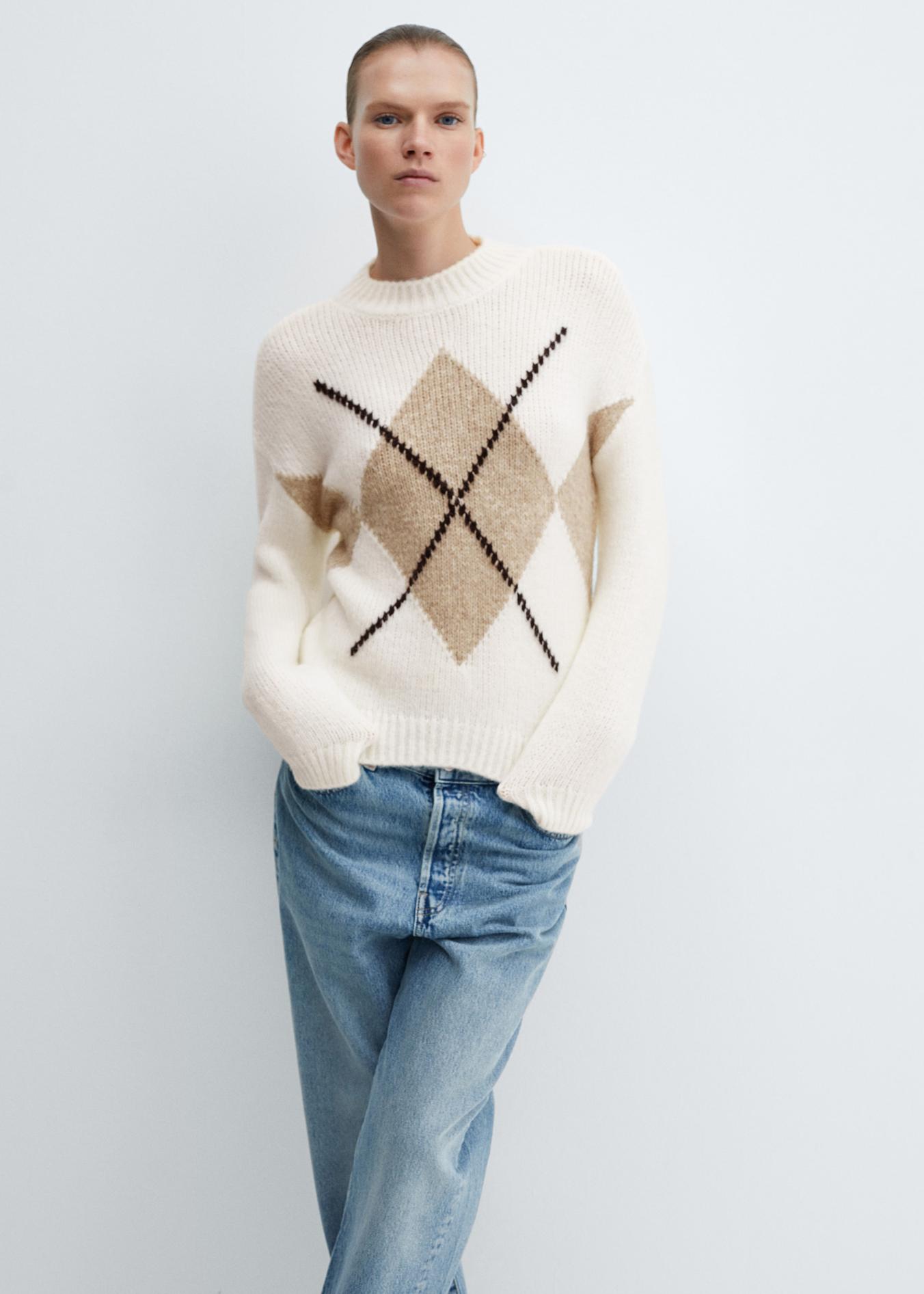 Cotton-linen round-neck knitted sweater offers at £17.99 in MANGO