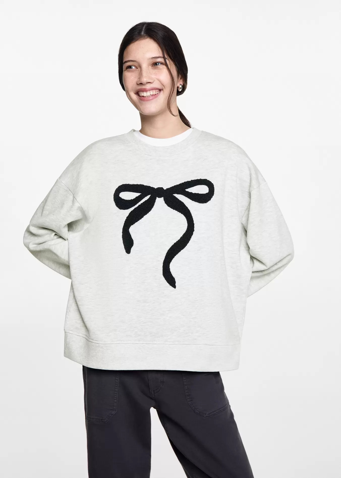 Embossed design sweatshirt offers at £27.99 in MANGO