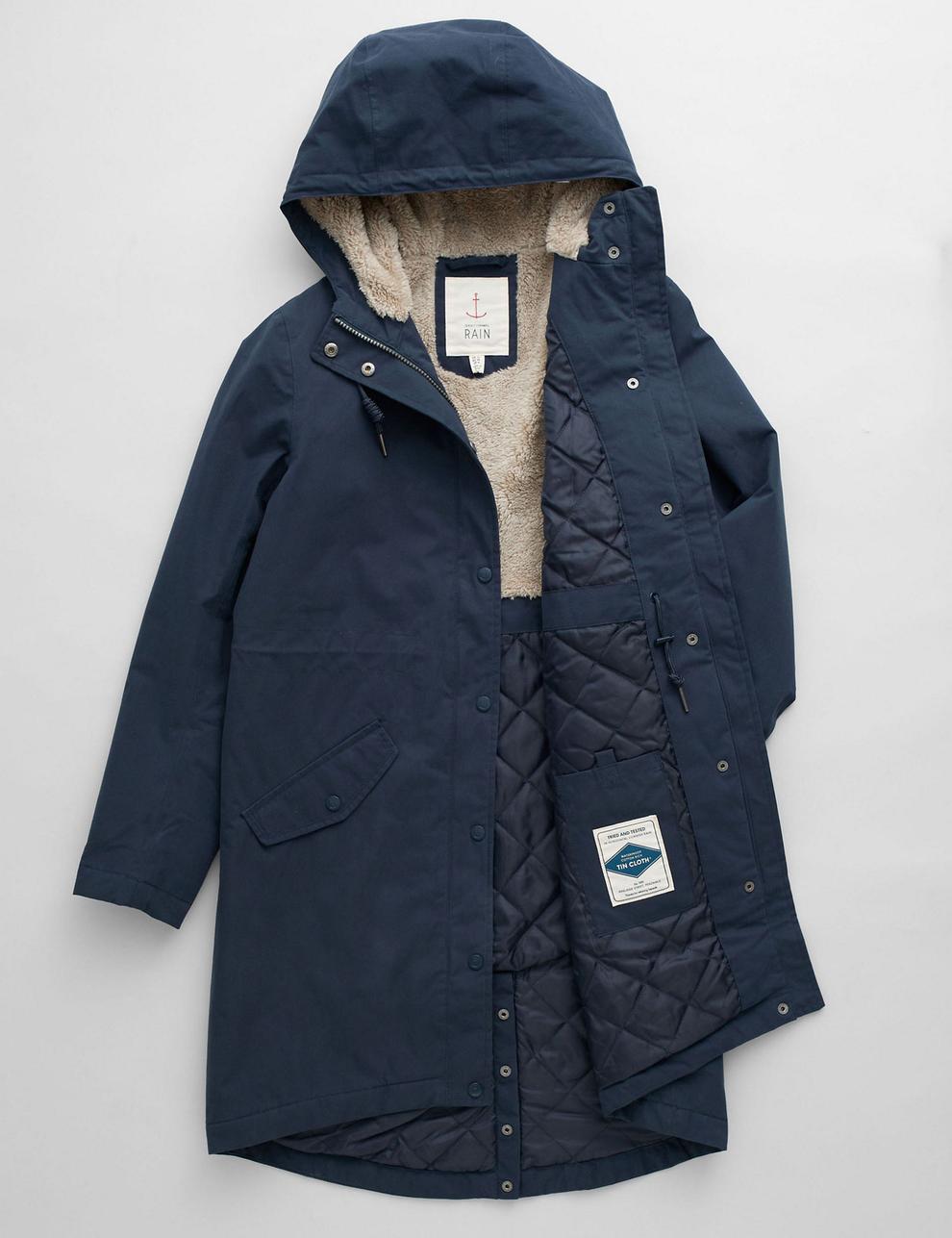Cotton Rich Hooded Longline Raincoat offers at £80 in Marks & Spencer