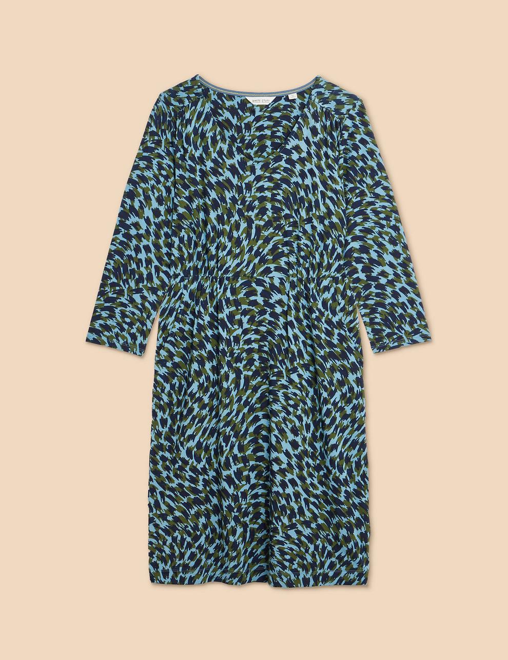 Jersey Printed V-Neck Knee Length Tea Dress offers at £27 in Marks & Spencer