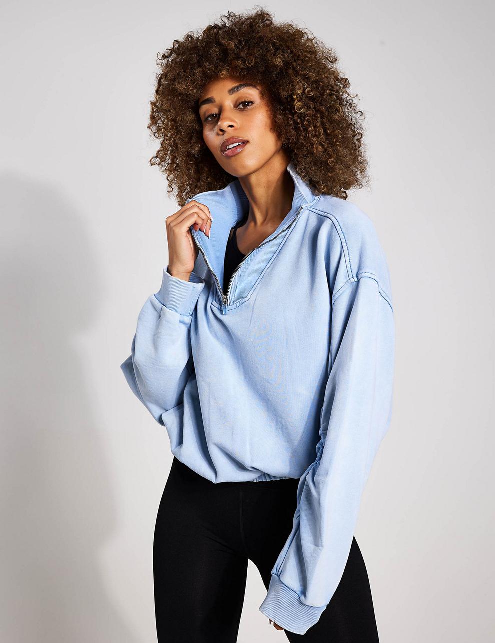 Valley Girl Pure Cotton Half Zip Sweatshirt offers at £58 in Marks & Spencer