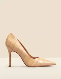 Leather Croc Stiletto Heel Court Shoes offers at £38 in Marks & Spencer