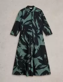 Jersey Printed Button Front Midi Shirt Dress offers at £32 in Marks & Spencer