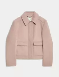 Pure Wool Collared Bomber Jacket offers at £8500199 in Marks & Spencer